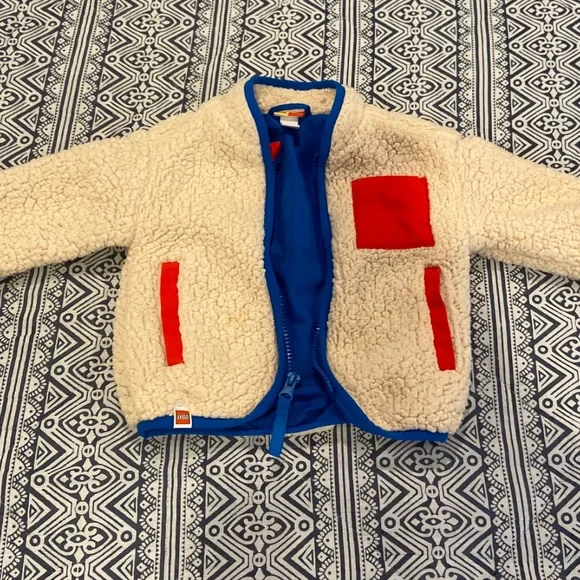Lego for Target Sherpa Zip-Up Jacket – Infant 12 Months, Off-White Blue Red - Picture 4 of 8